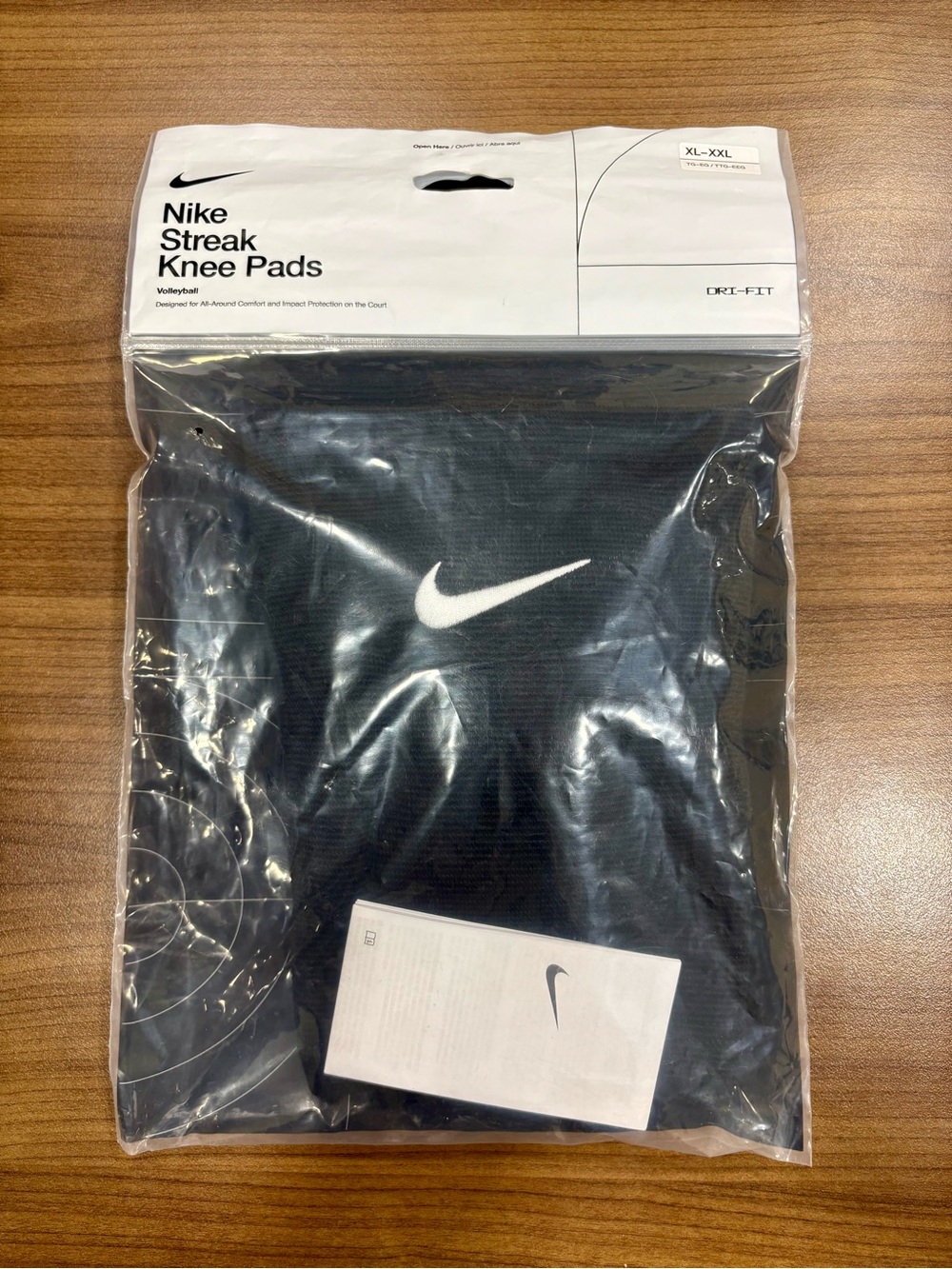 Nike Black Knee Pads with White Nike Swoosh